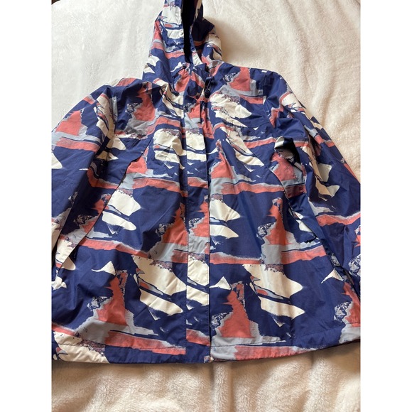 The North Face Jackets & Blazers - The North Face Antora Rain Jacket Womens XXL Abstract Mountain Print Hooded Blue